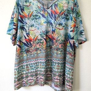 Catherines Plus size 5x Blouse Multi color stretchy